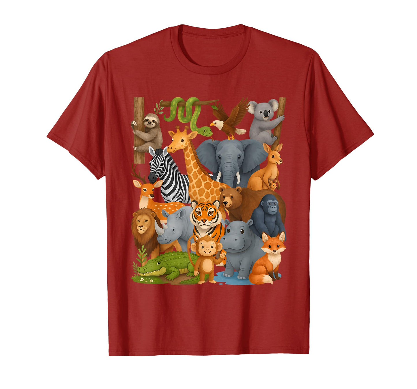 Zoo Animals Wildlife Safari Jungle Birthday Party Boys Girls T-Shirt