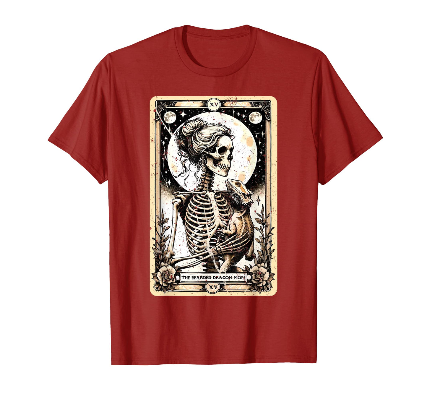 The Bearded Dragon Mom Skeleton Tarot Card Art Beardie Lover T-Shirt
