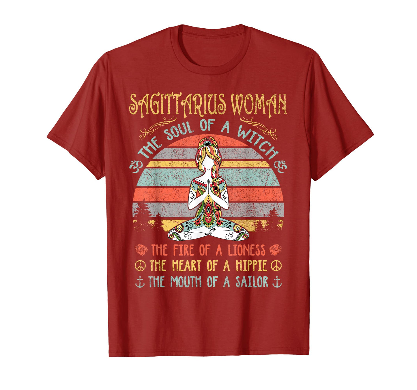 Sagittarius Woman The Soul Of A Witch Vintage Birthday T-Shirt