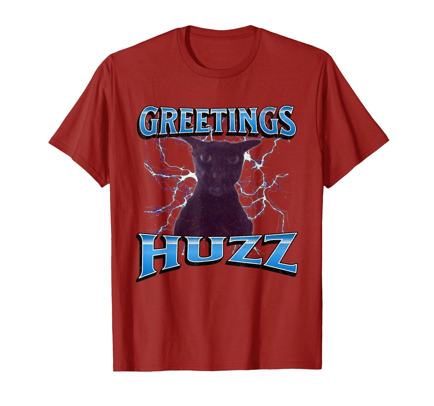 Greetings Huzz Funny Larry Cat Meme Bootleg Graphic T-Shirt for Men Women