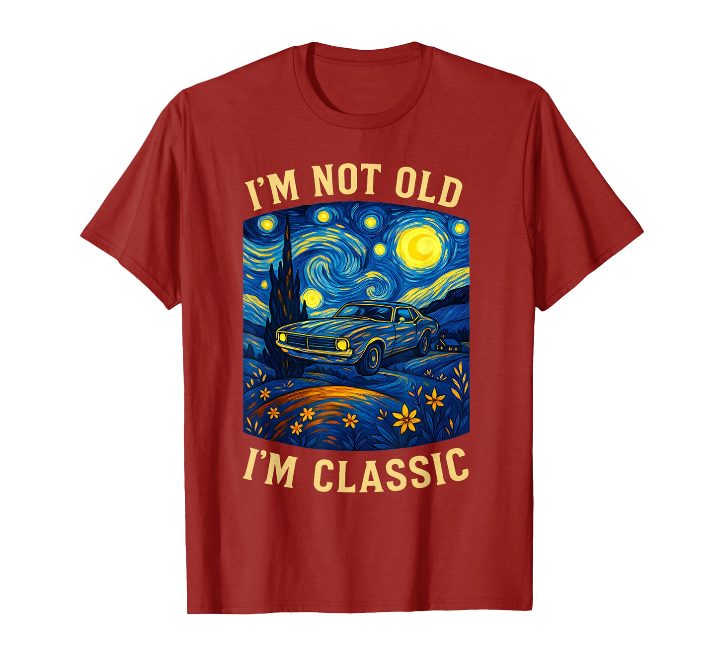 Old People Car Van Gogh Starry Night im not Old im Classic T-Shirt