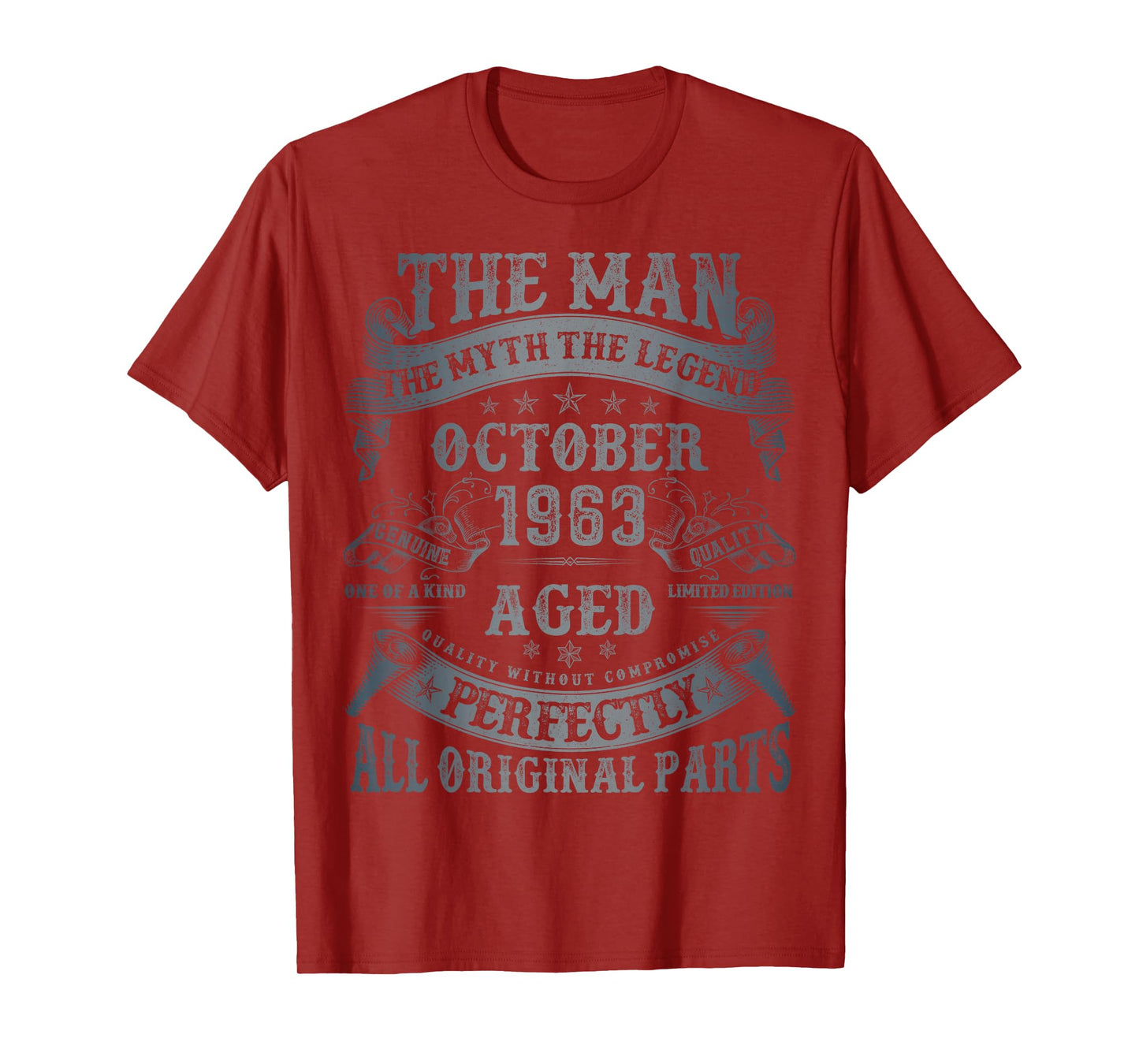 October 1963 62 Year Old Bday Gifts for Men 62nd Birthday T-Shirt
