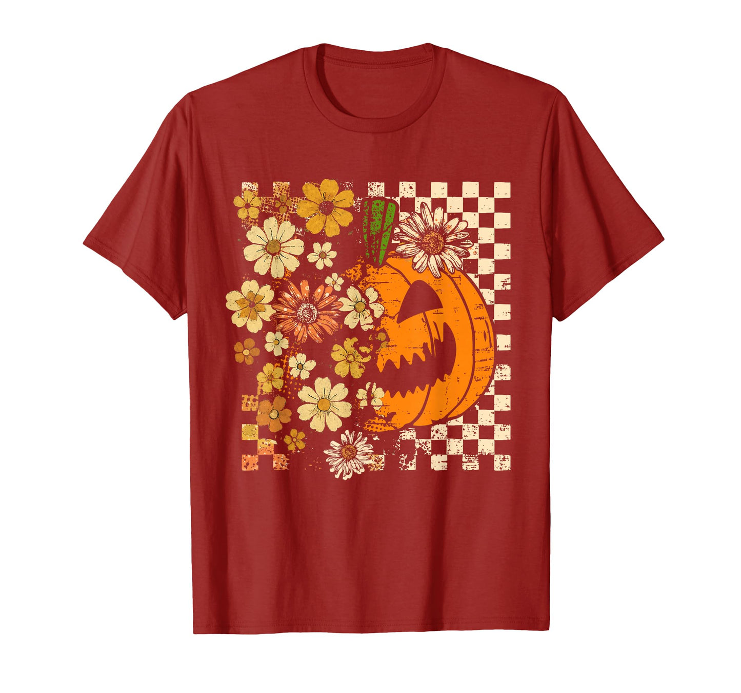 Vintage Pumpkin Flower Halloween Fall Thankgiving Costume T-Shirt