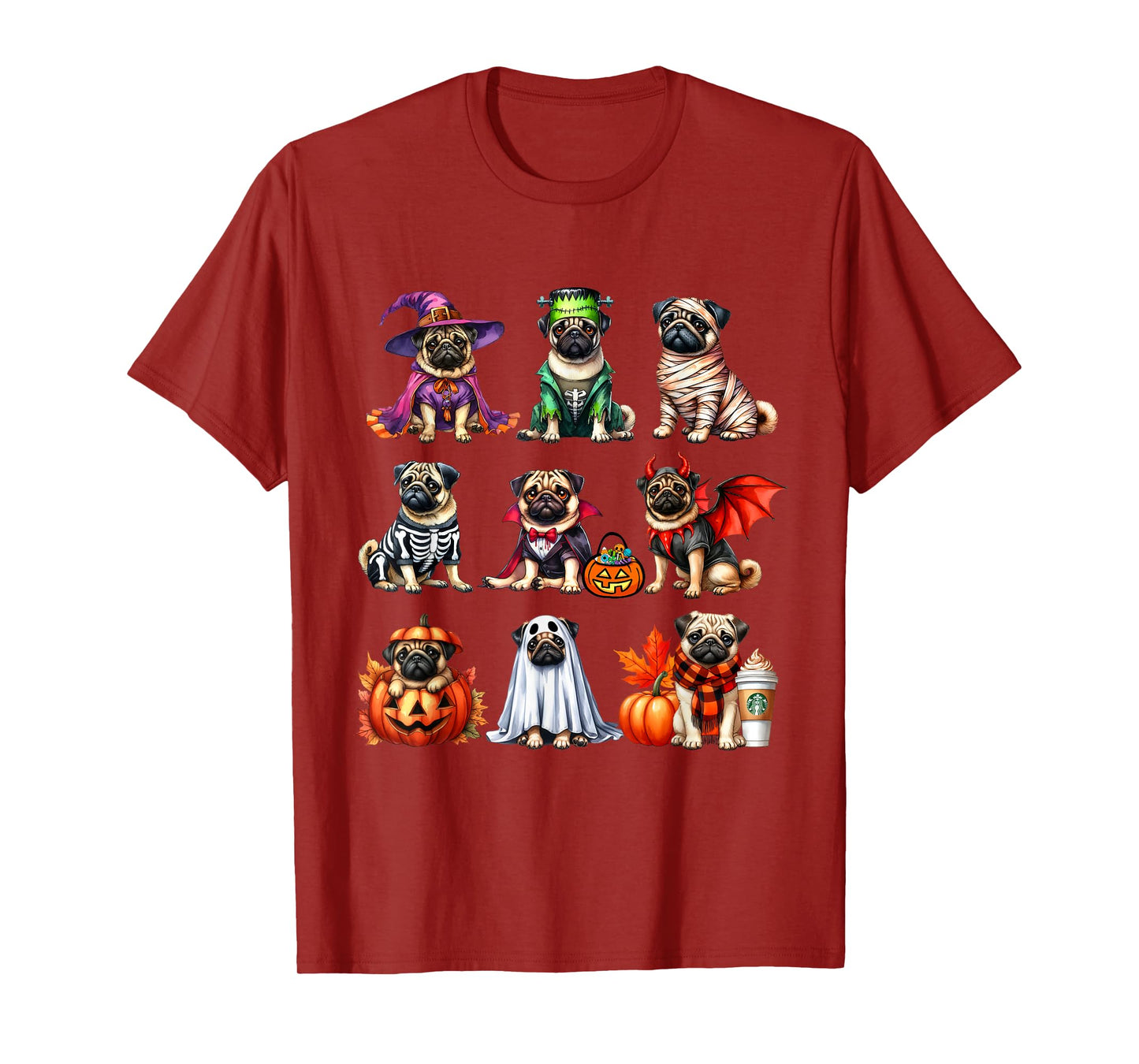 Pug Halloween Costume Spooky Ghost Pumpkin Pug Halloween T-Shirt