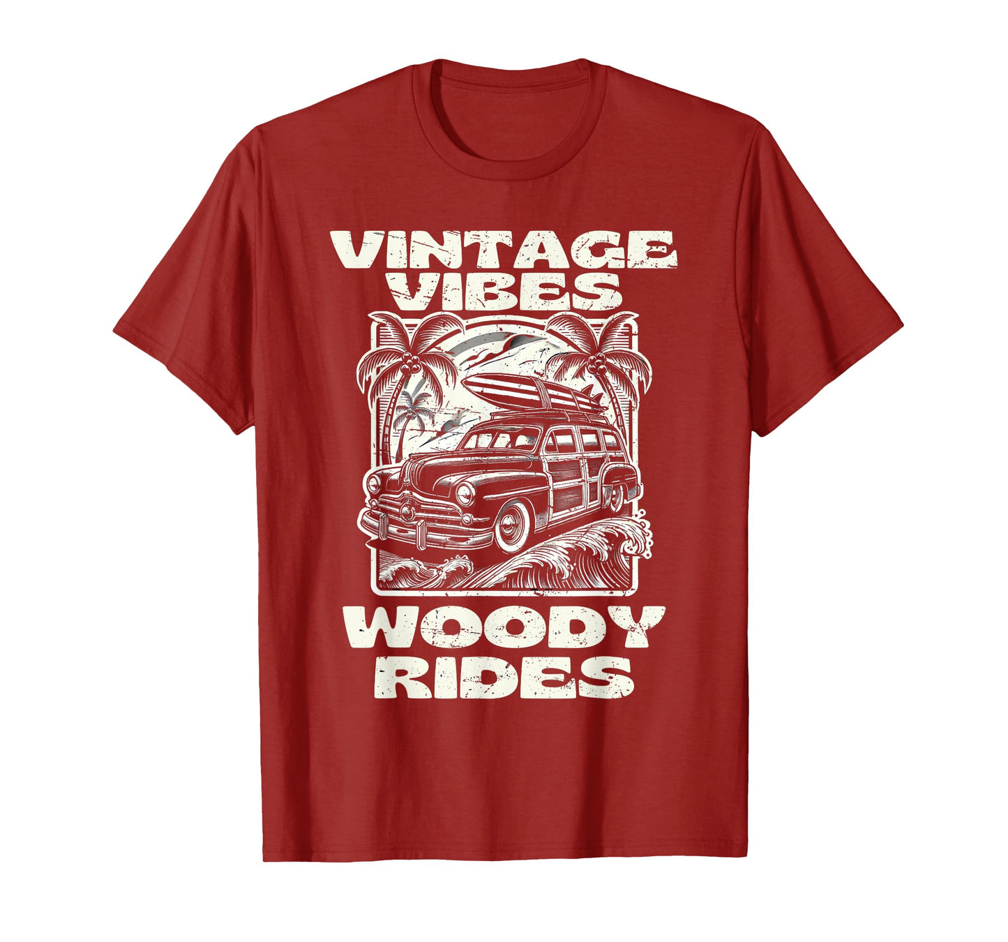 Woody Wagon Woodie Wagon Vintage Car Car show Beach Wagon T-Shirt