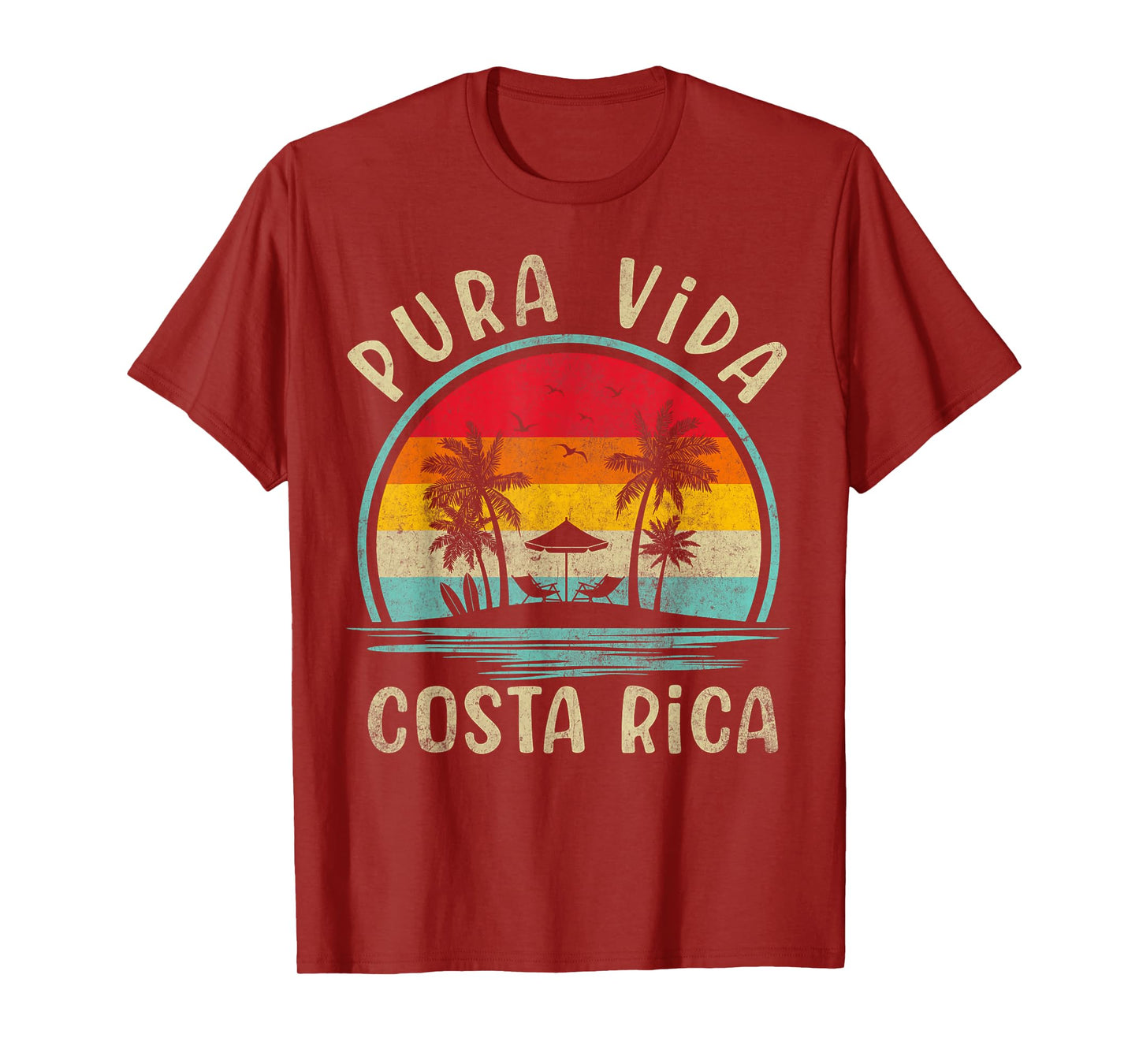 Pura Vida Beach Costa Rica Palm Tree Family Summer Vacation T-Shirt