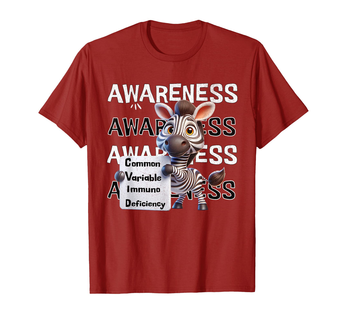 Common variable immunodeficiency CVID awareness zebra T-Shirt