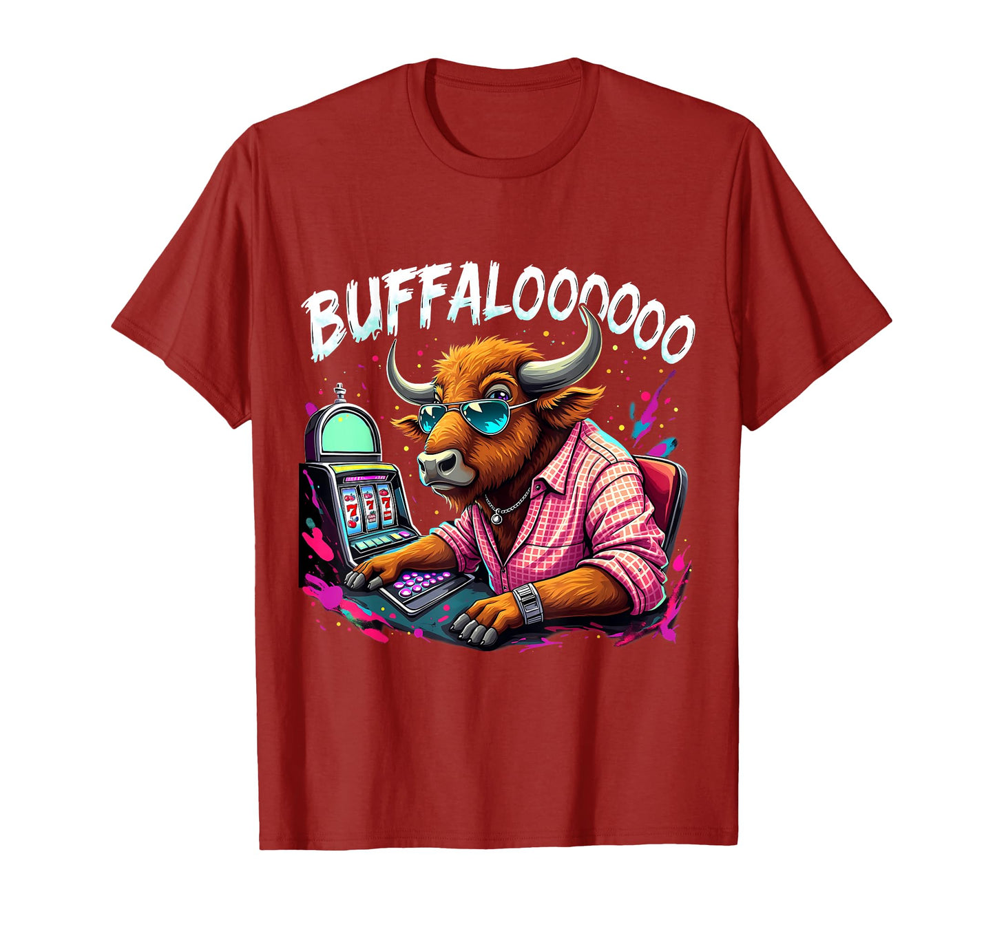 Buffalo Slot Machine Funny Casino Art Casino Lovers Costume T-Shirt