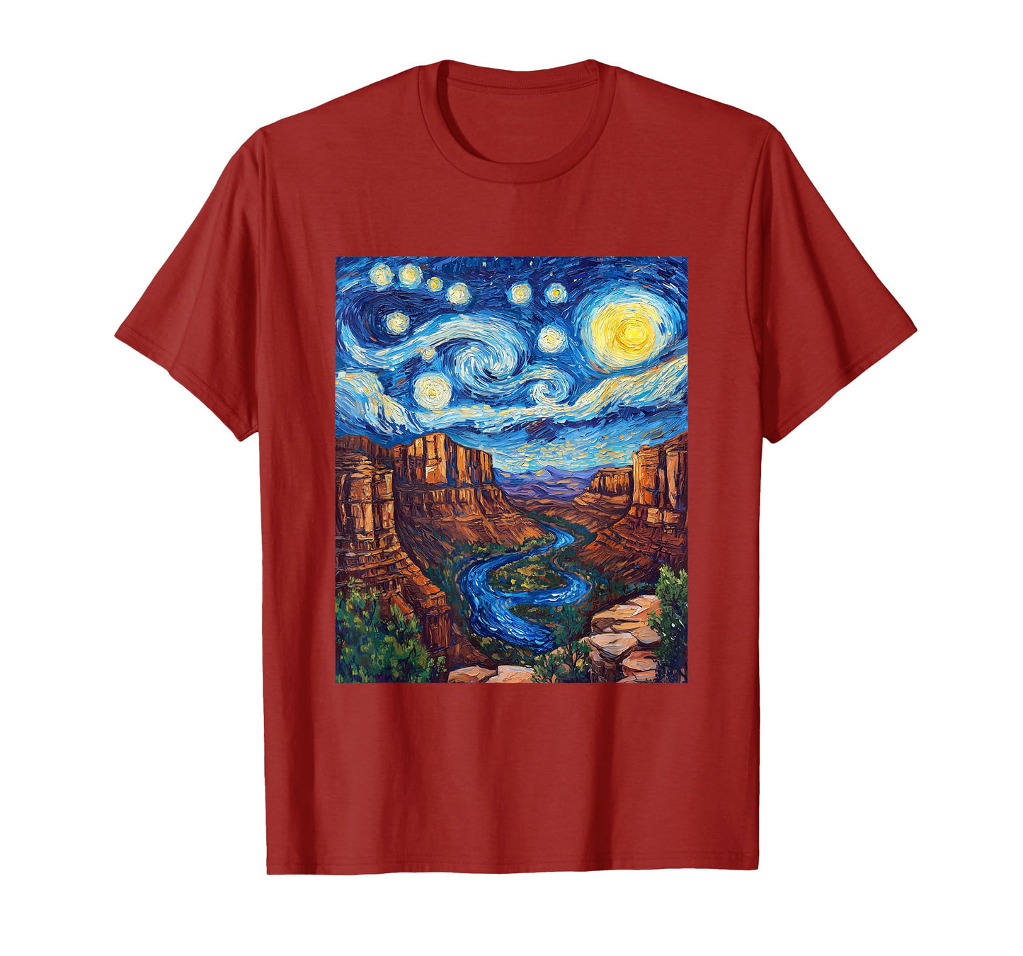 Grand Canyon - Van Gogh Style - Starry Night Design T-Shirt