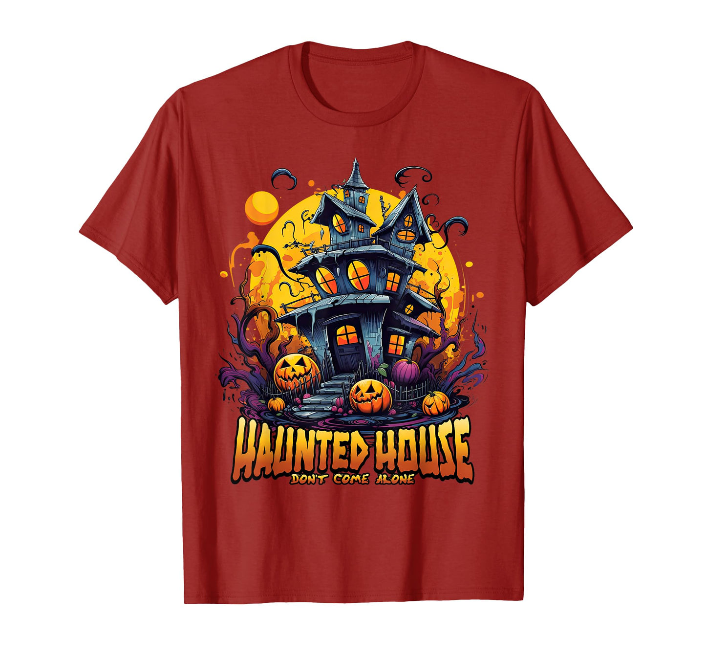 Haunted House Don't Come Alone - Scary Moonlit Pumpkins Kids T-Shirt