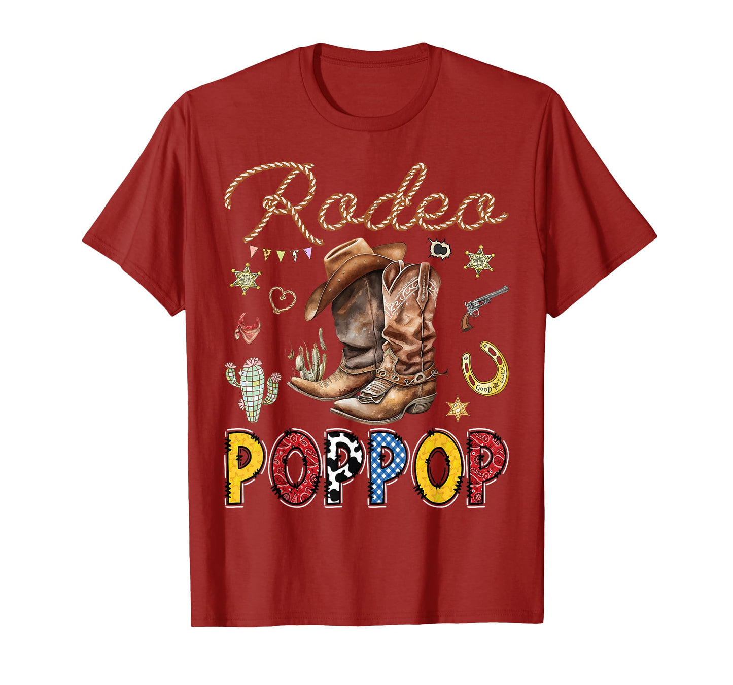 Rodeo PopPop Western Cowboy Birthday Matching Family T-Shirt
