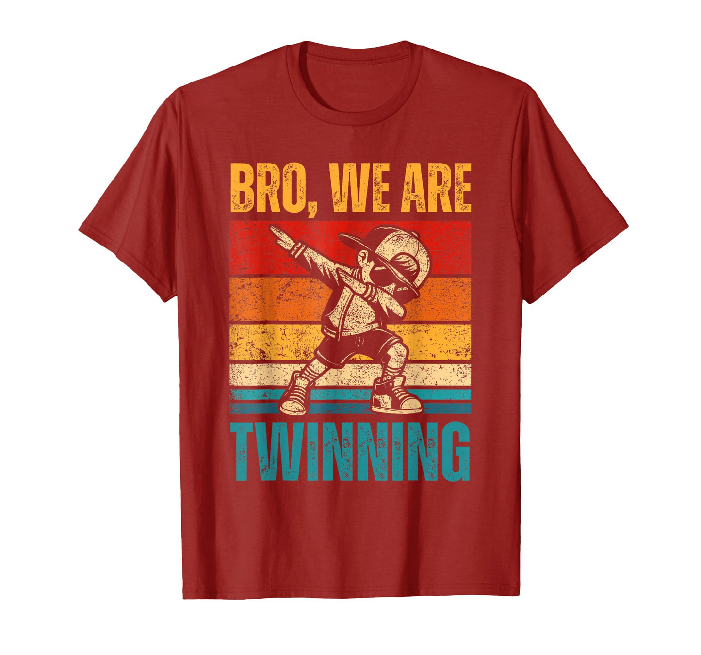Bro We're Twinning Boys Twin Day Spirit Week Funny Kids 70s T-Shirt