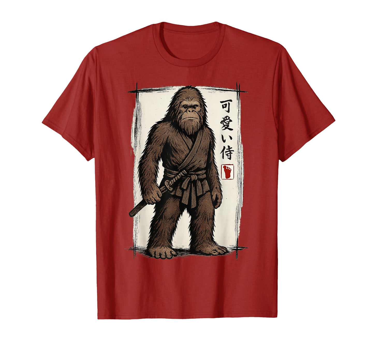 Samurai Bigfoot Japanese Art Anime Funny Gifts Men Women Kid T-Shirt