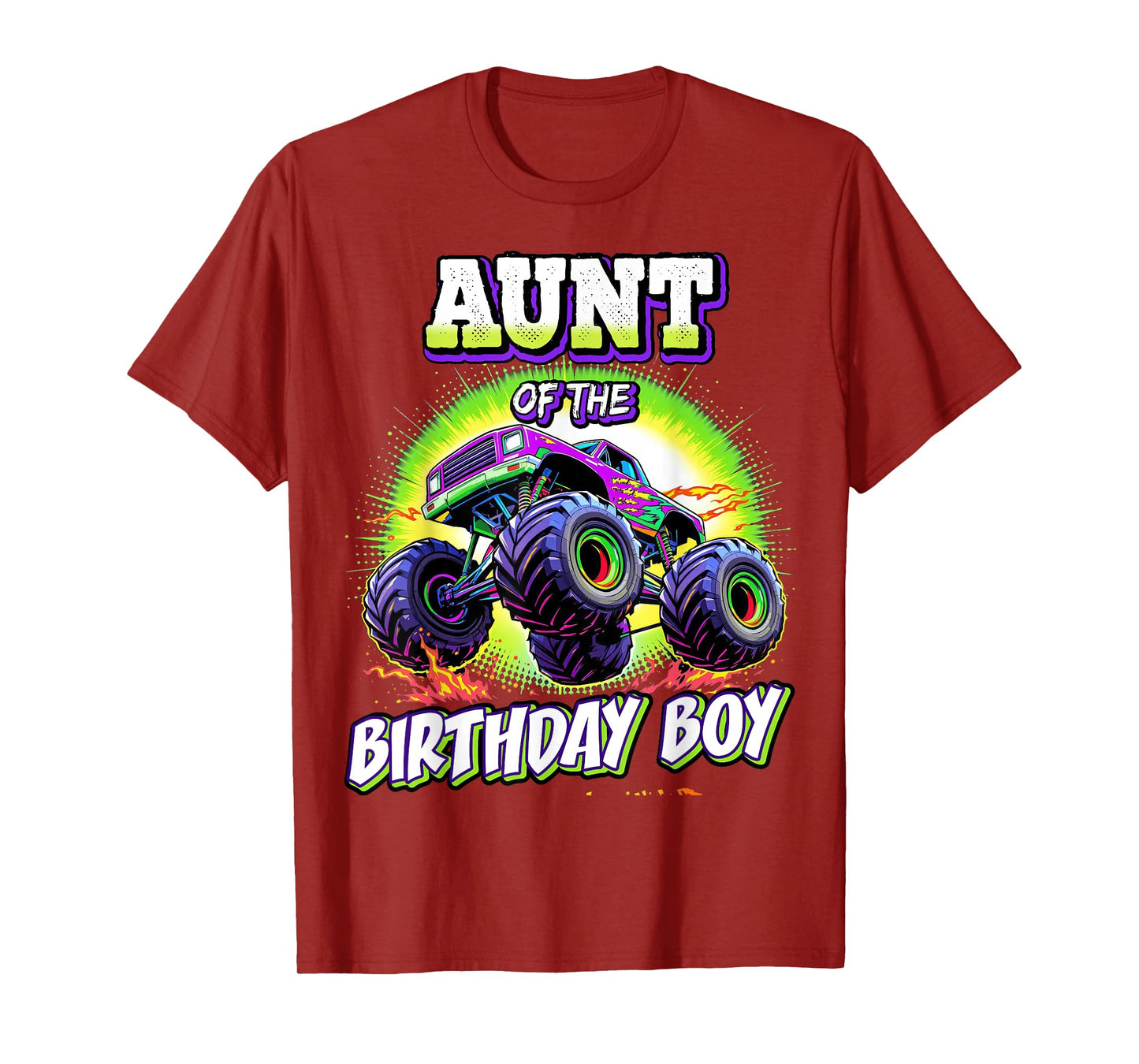 Aunt of the Birthday Boy Monster Truck Birthday Party T-Shirt