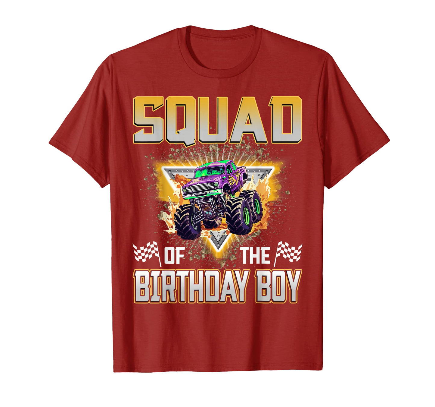 Squad of The Birthday Boy Monster Truck Birthday Family T-Shirt