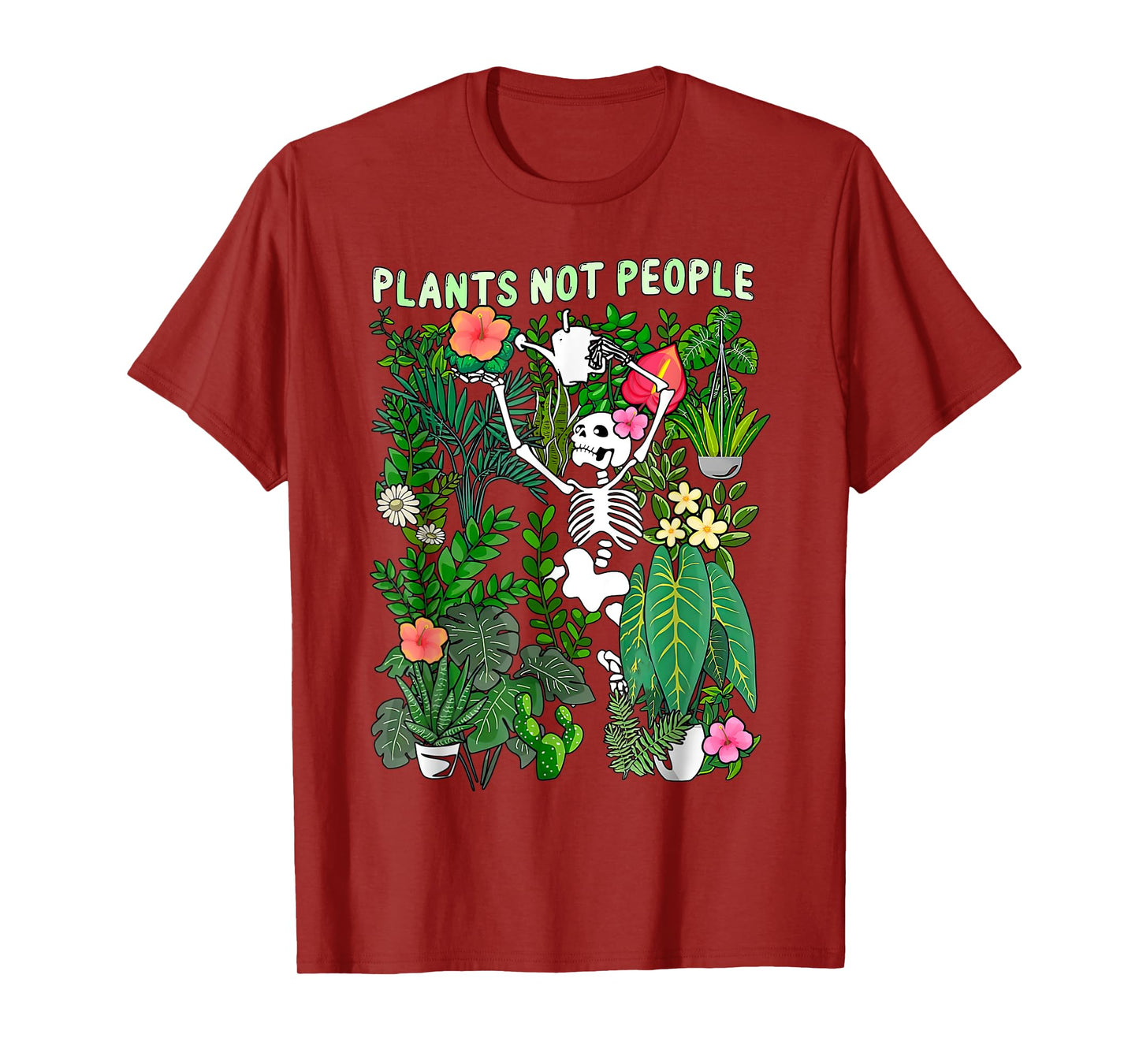 Plants Not People Skeleton Funny Halloween Costume Gardener T-Shirt
