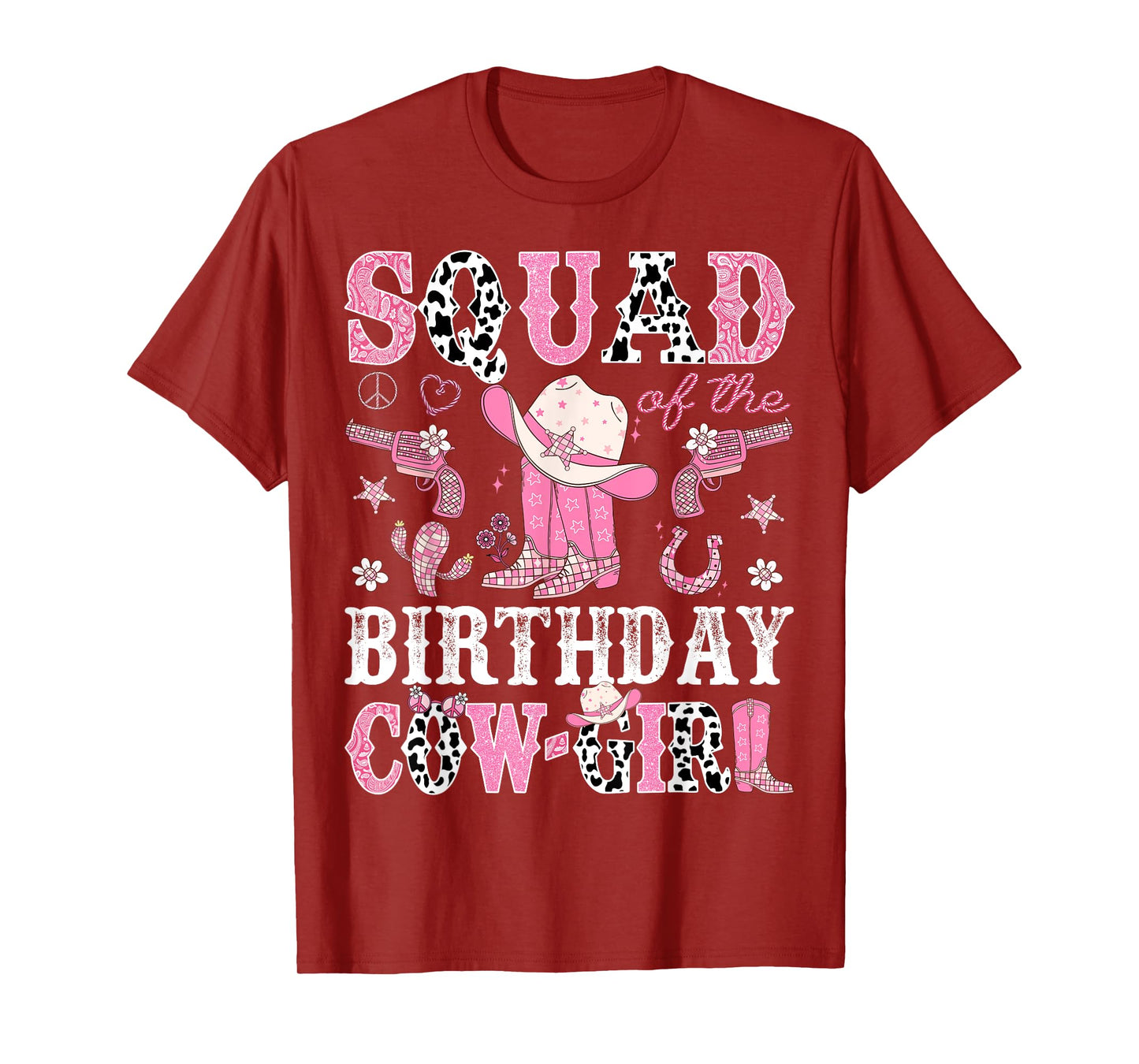 Squad Of The Birthday CowGirl Pink Disco Rodeo Western T-Shirt