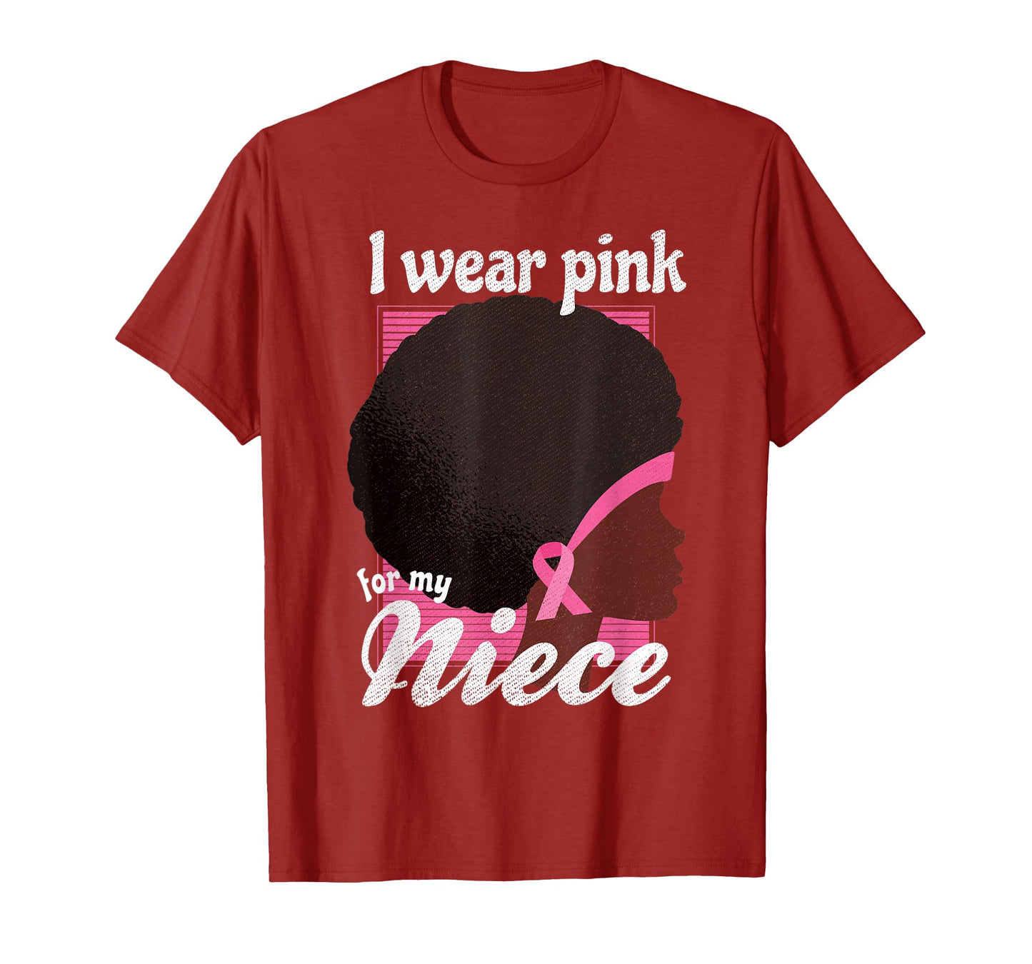 I Wear Pink For My NIECE Black Woman Breast Cancer Support T-Shirt