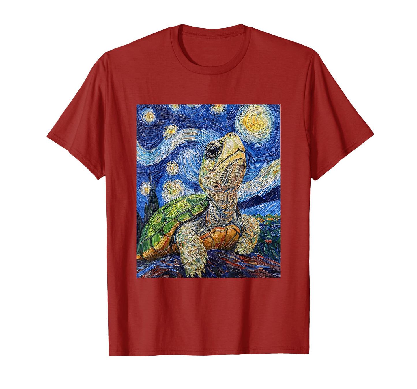 Cute Tortoise Turtle - Van Gogh Style - Starry Night Graphic T-Shirt