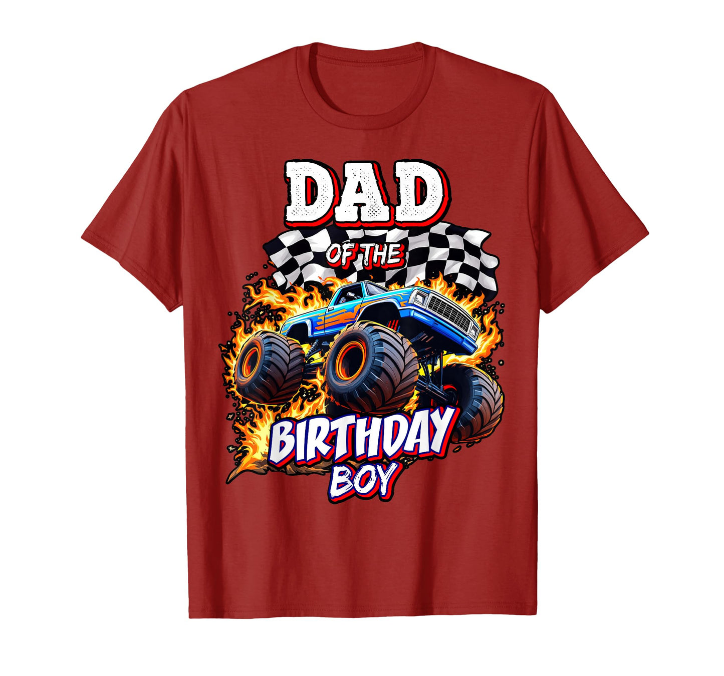 Dad of the Birthday Boy Monster Truck Birthday Novelty T-Shirt