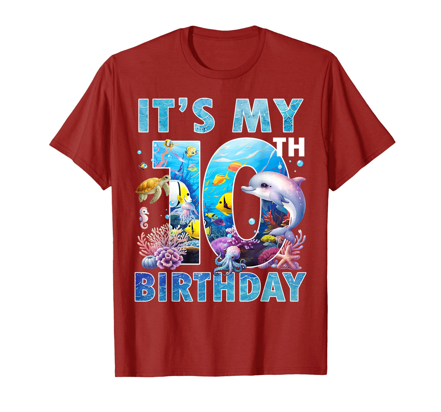 It’s My 10th Birthday Ocean 10 Years Old Sea Aquarium Bday T-Shirt