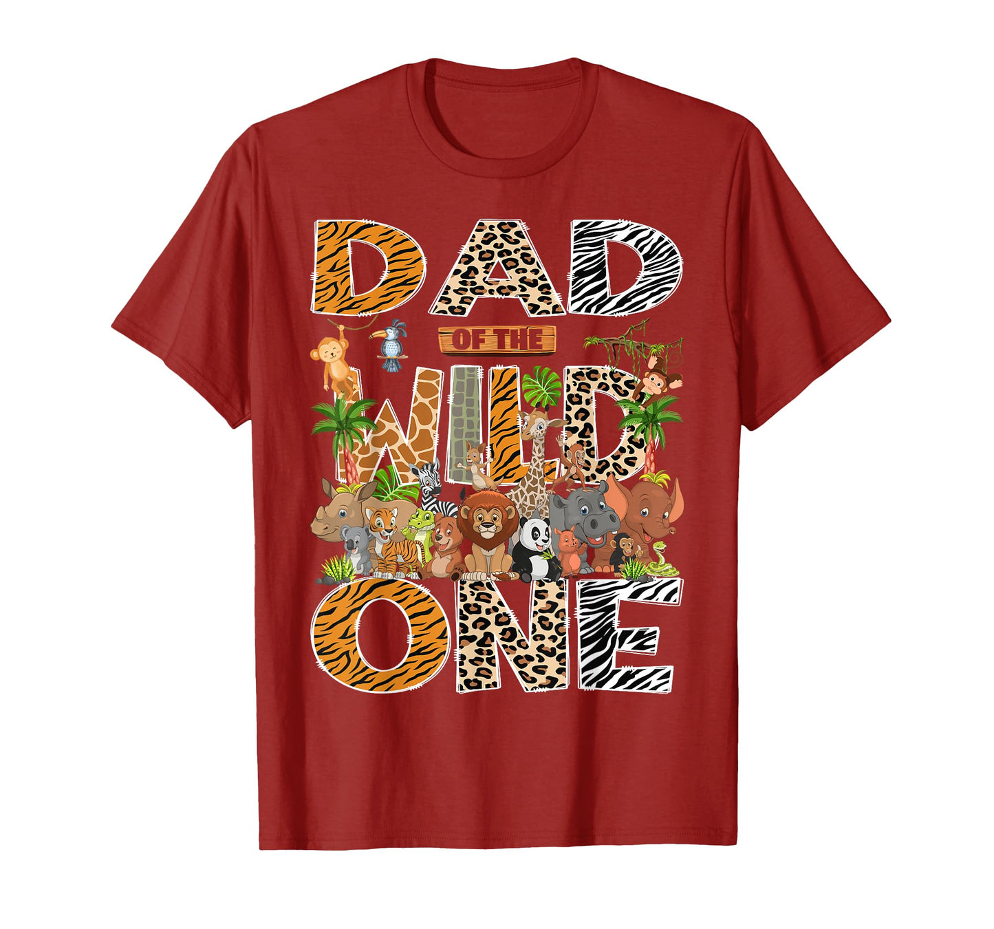 Dad Of The Wild One Safari Zoo Animal 1St Birthday T-Shirt