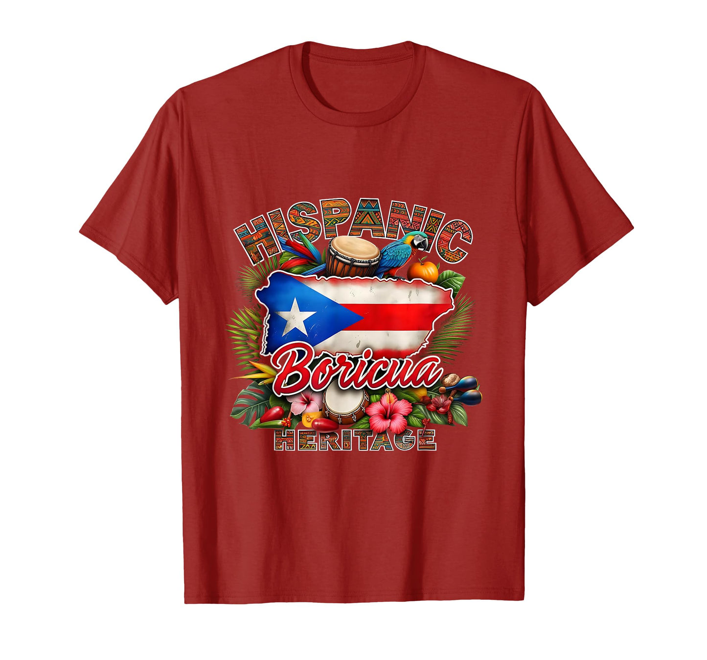 Boricua Heritage Hispanic Puerto Rico Flag Month Tree Roots T-Shirt