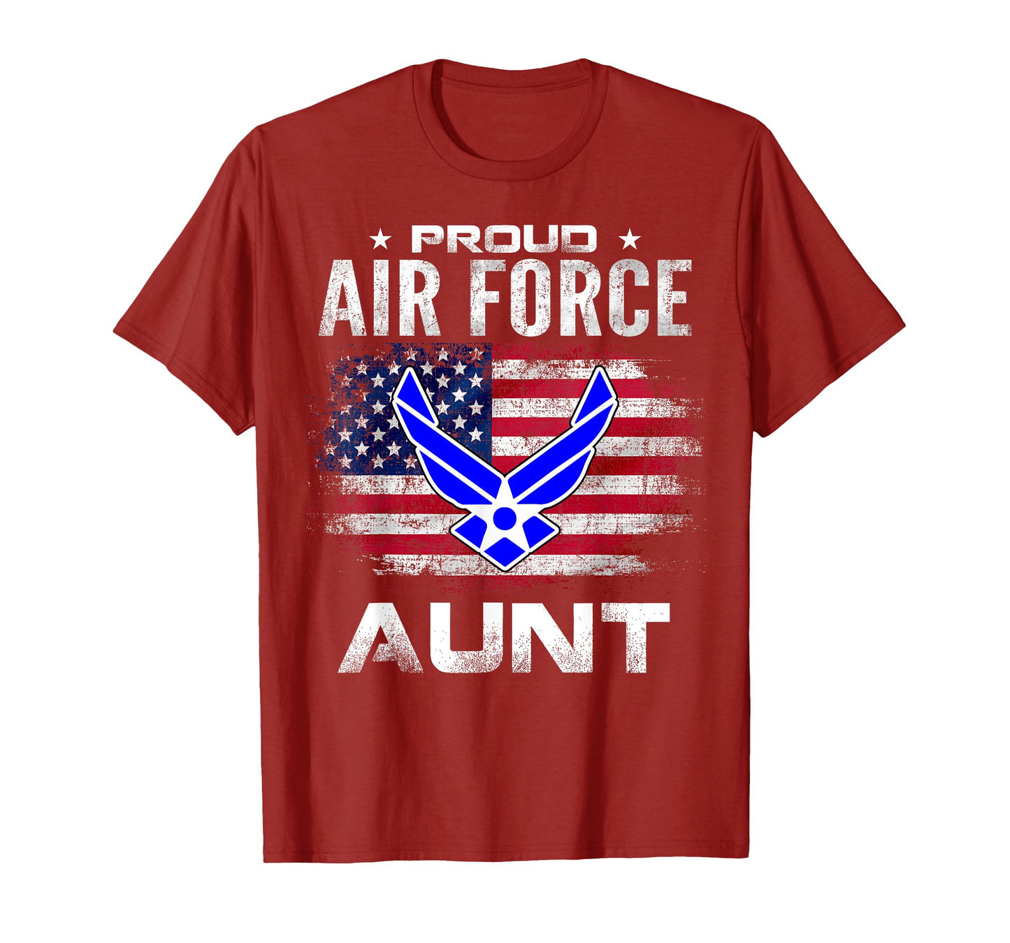 Proud Air Force Aunt With American Flag Gift Veteran T-Shirt