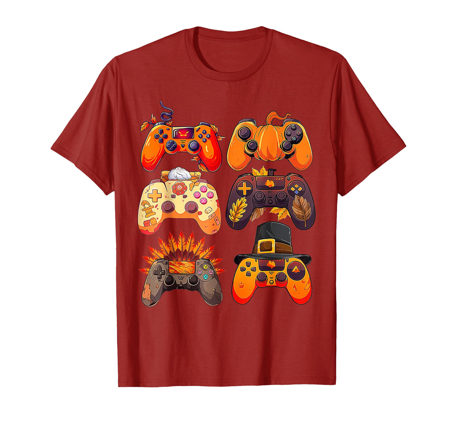 Controllers Fall Gaming Video Game Turkey Thanksgiving Boys T-Shirt