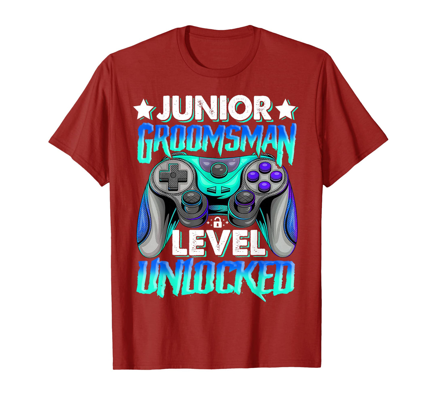 Gamer Junior Groomsman Level Unlocked Video Gaming Wedding T-Shirt