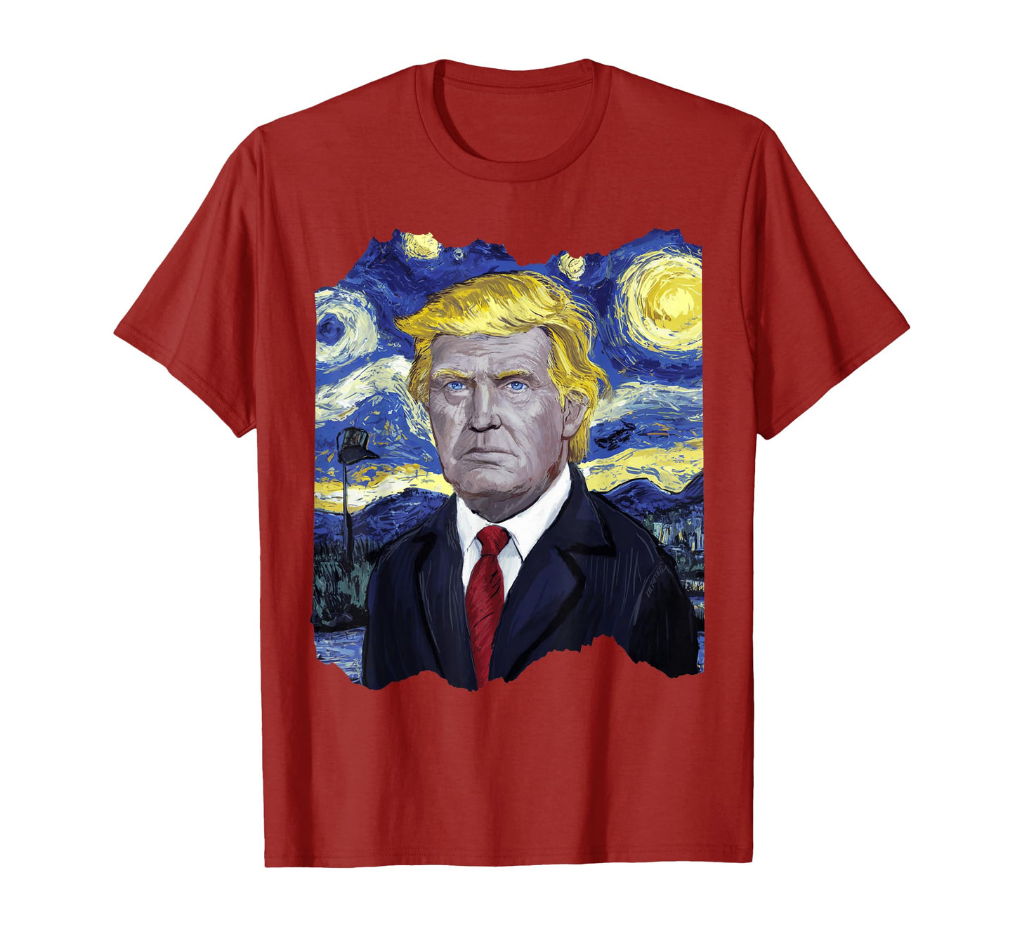 Donald Trump President Van Gogh Art Painting Star Sky Night T-Shirt