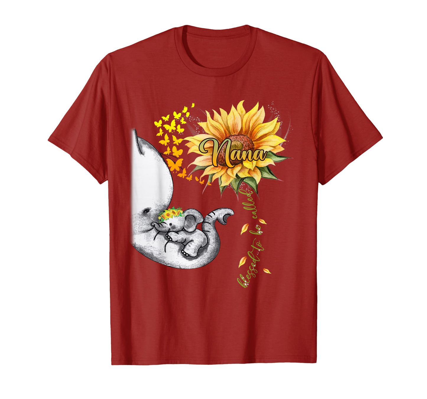 Blessed To Be Called Nana Sunflower Elephant Mother's Day T-Shirt