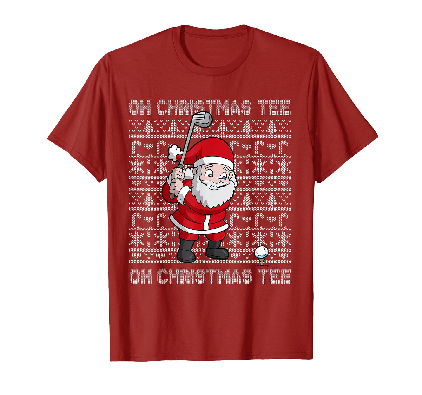 Golf Oh Christmas Tee Santa Claus Golfer Golfing Short Sleeve T-Shirt
