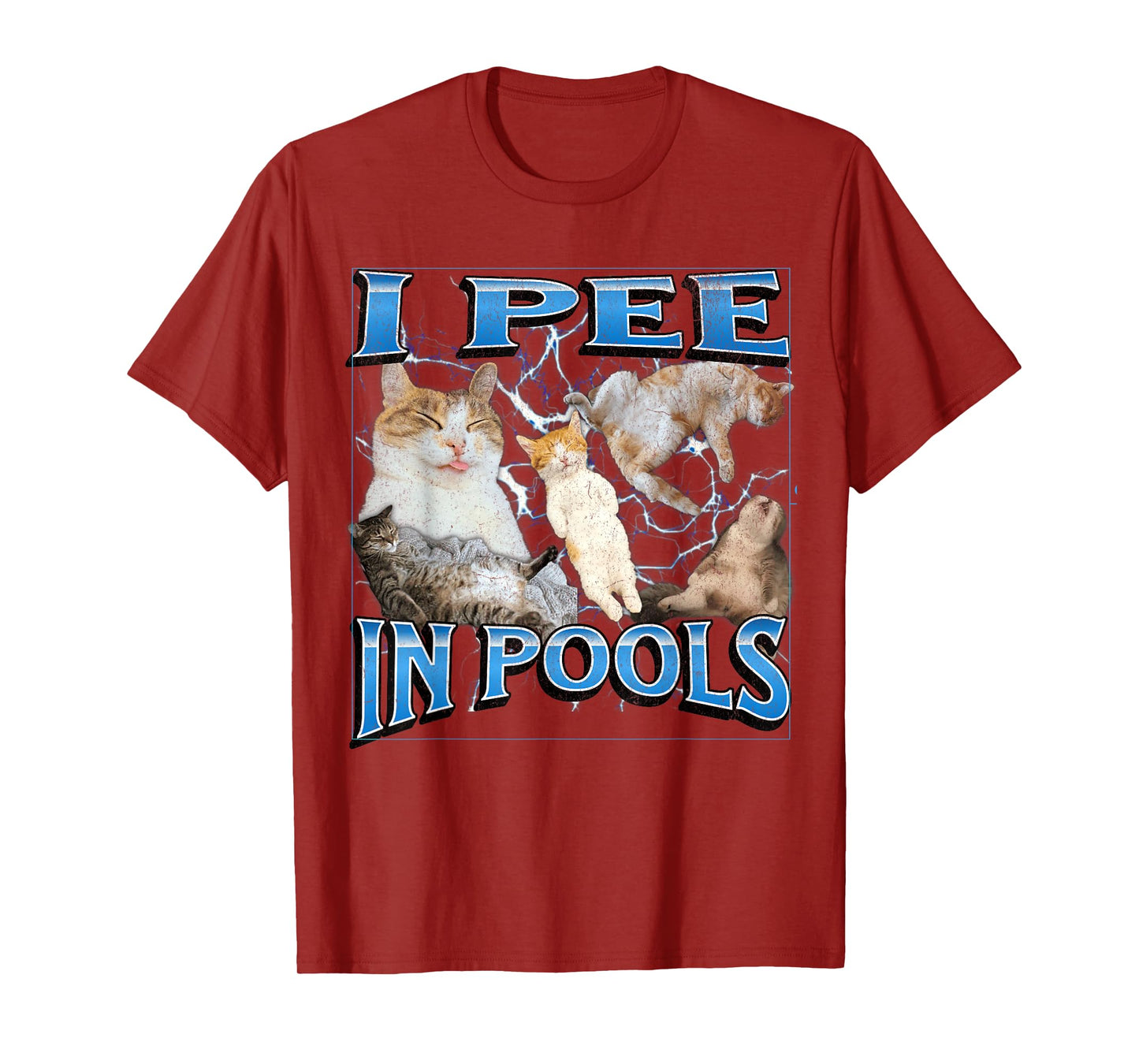 I Pee In Pools Funny Offensive Cat Meme Bootleg Graphic T-Shirt