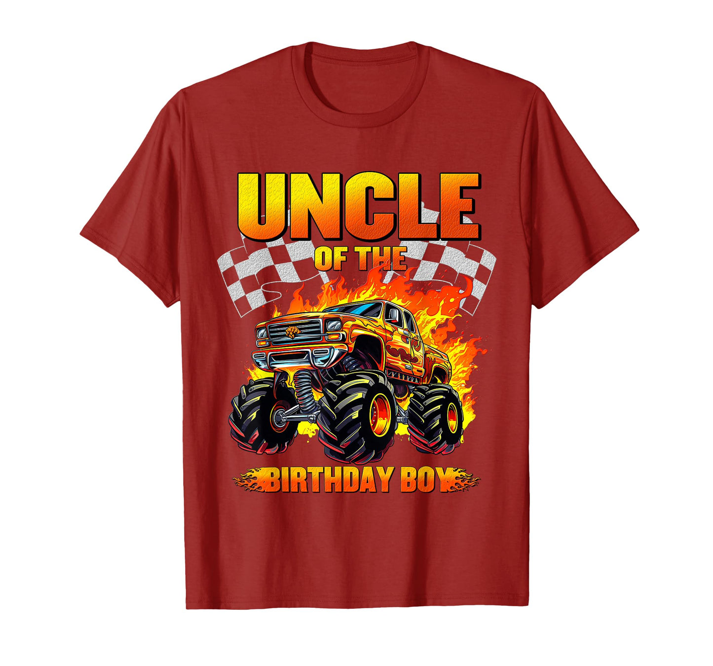 Uncle Of The Birthday Boy Monster Truck Family Matching T-Shirt