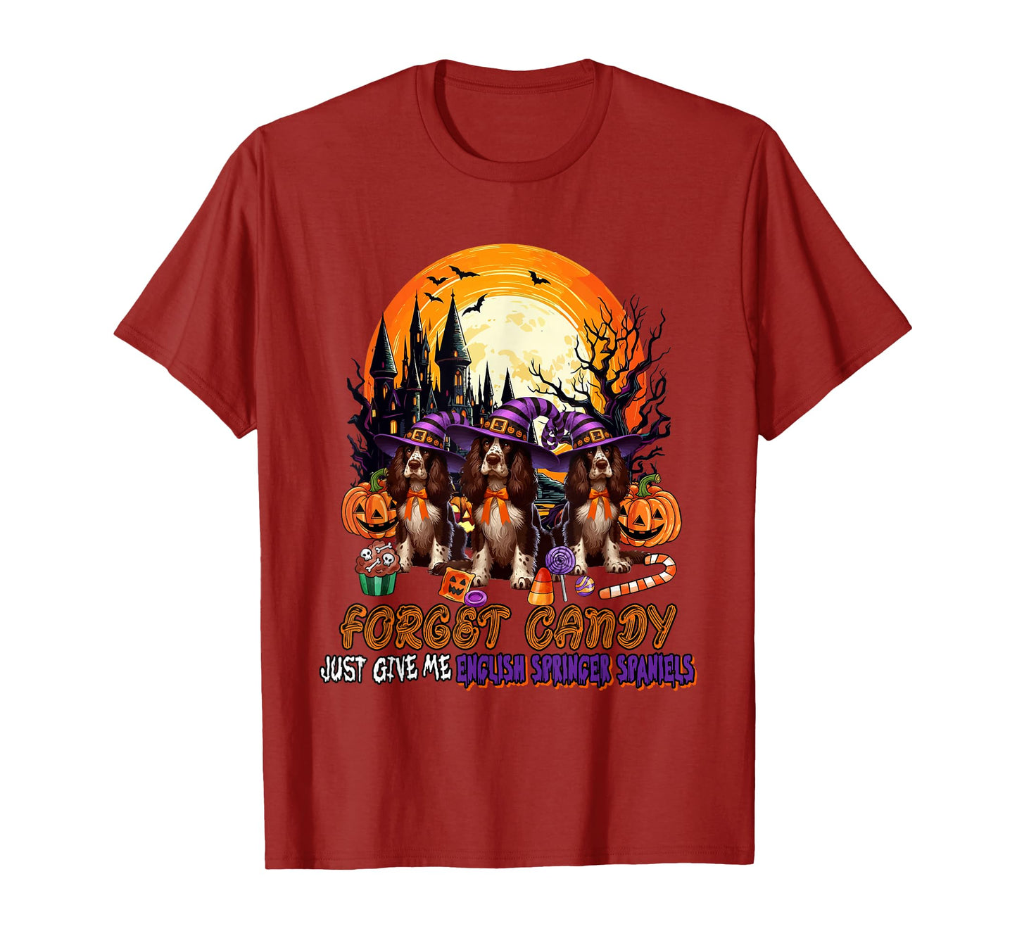 Forget Candy Give Me English Springer Spaniels Halloween T-Shirt
