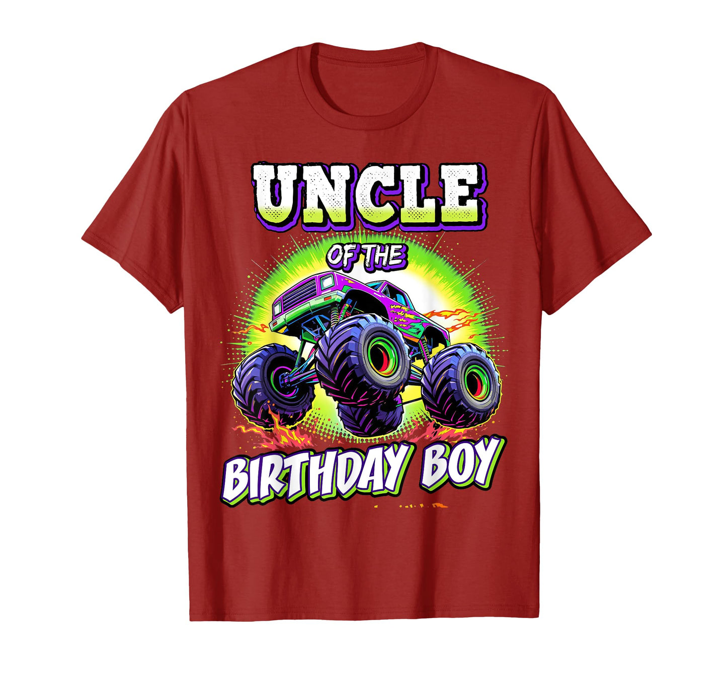 Uncle of the Birthday Boy Monster Truck Birthday Party T-Shirt