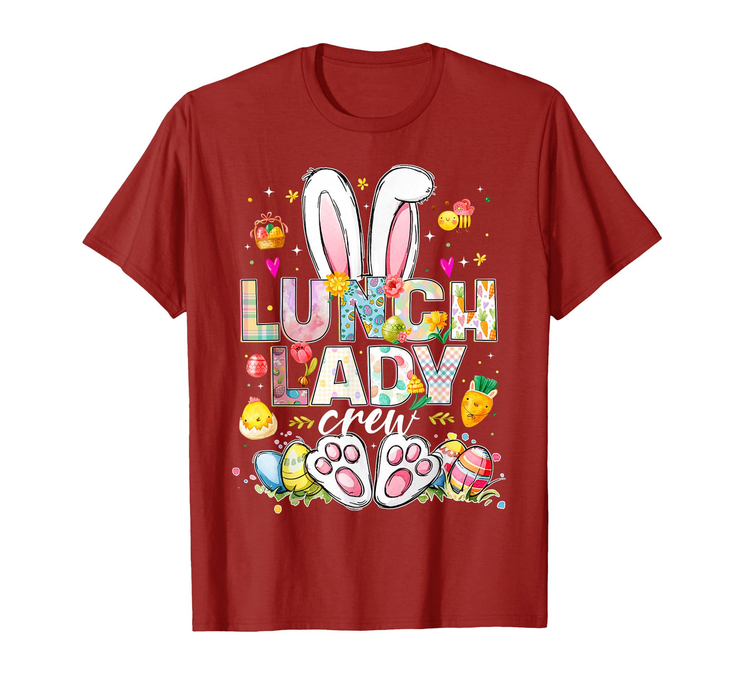 Lunch Lady Crew Funny Bunny Lunch Lady Cafeteria Easter Day T-Shirt
