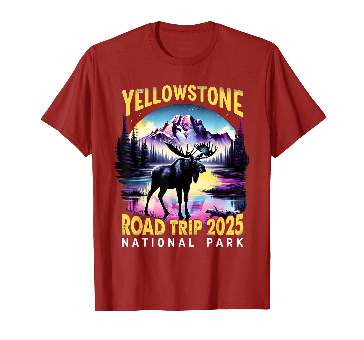 Nature Adventure Souvenir Yellowstone Road Trip 2025 Design T-Shirt
