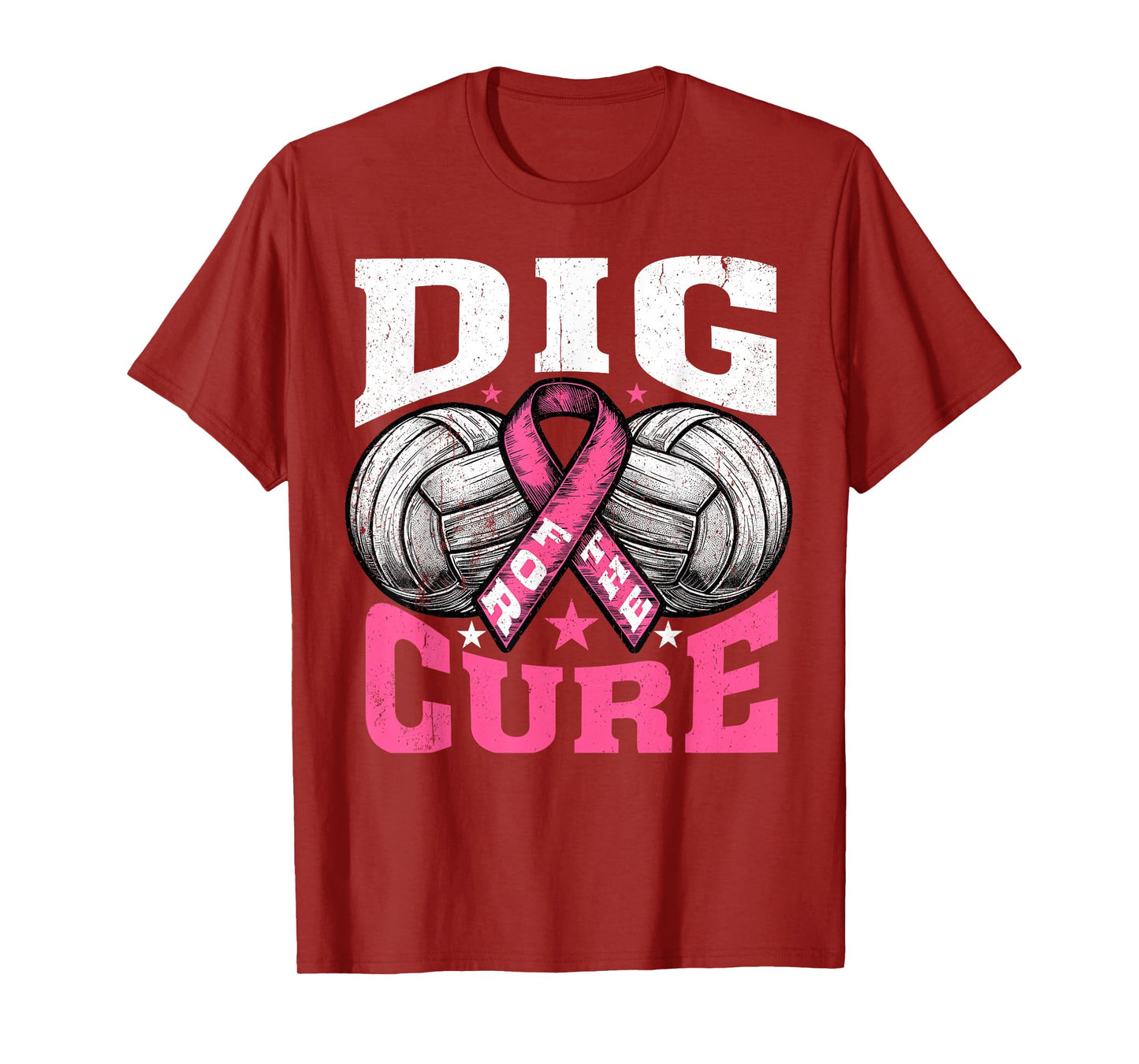 Breast Cancer Volleyball Dig Cure Wear Pink Out Awareness T-Shirt