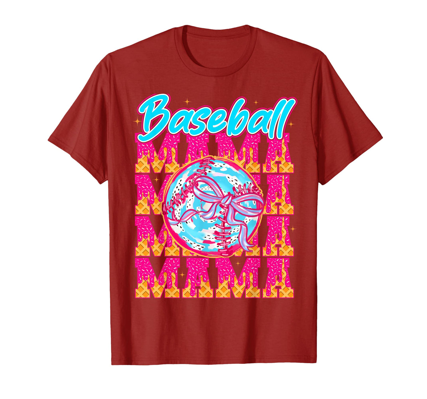 Baseball Drip Mama Ice Cream Drip Baseball Women Game Day T-Shirt
