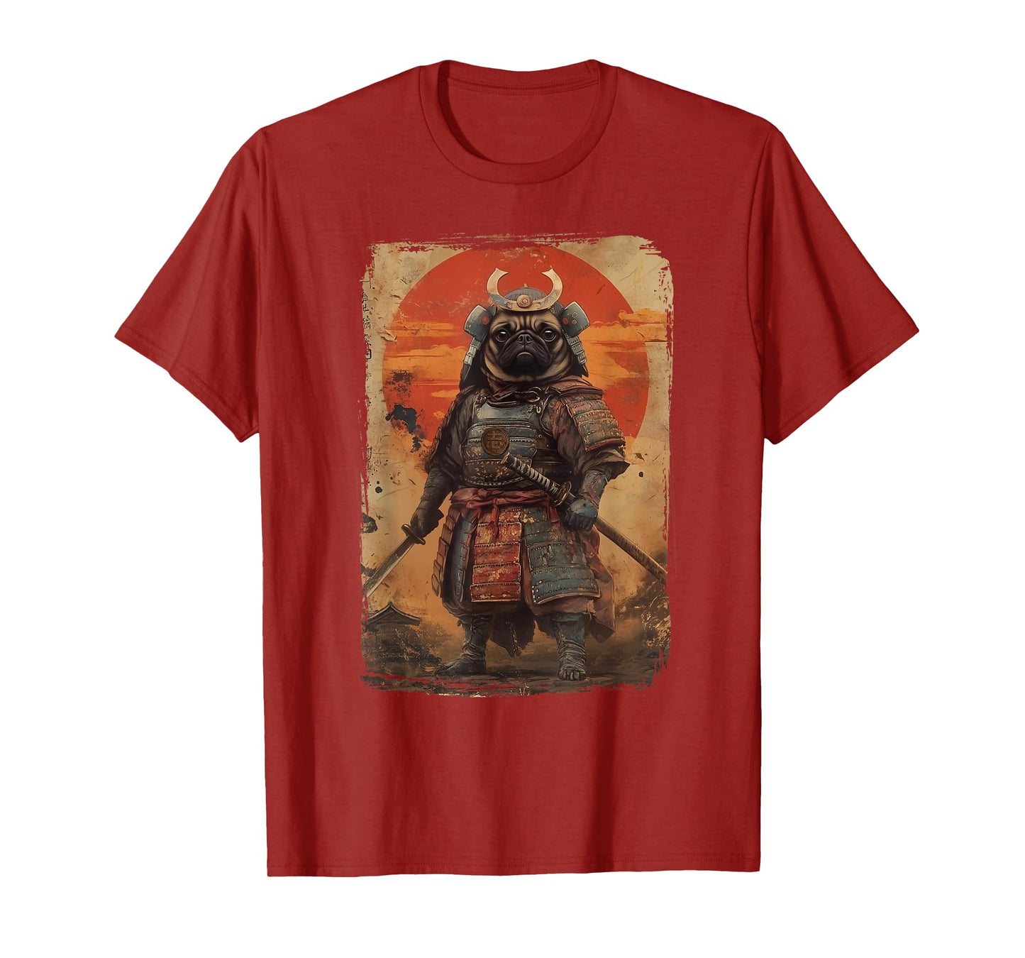 Rare Ancient Warrior Pug Samurai - Retro Funny Pug T-Shirt