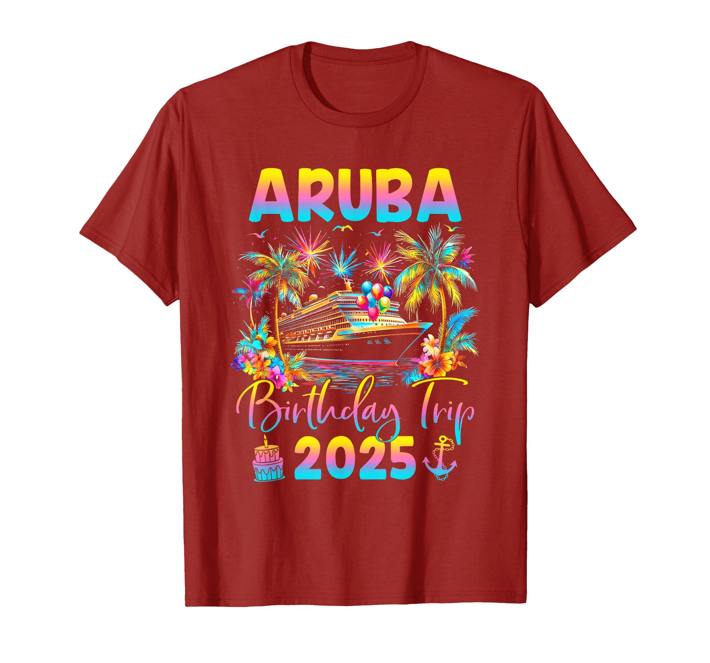 Aruba Birthday Trip 2025 Cruise Birthday Party Vacation T-Shirt