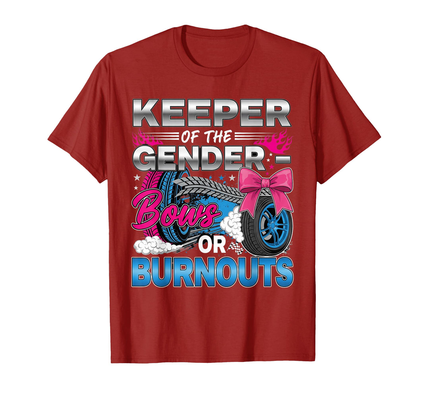 Keeper of the Gender Burnouts or Bows Gender Reveal Party T-Shirt