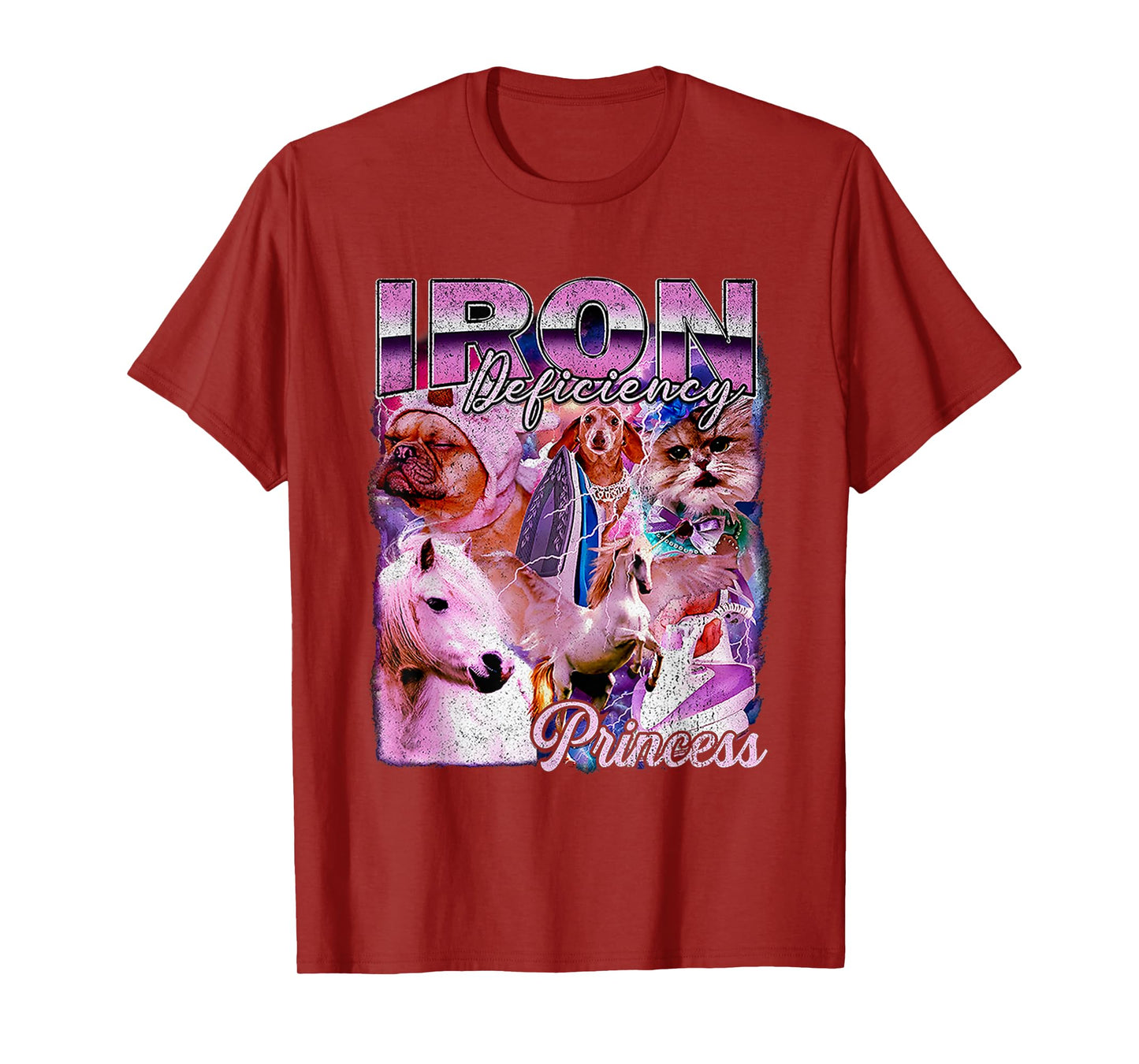 Iron Deficiency Princess Dog Cat Unicorn T-Shirt for Men Women