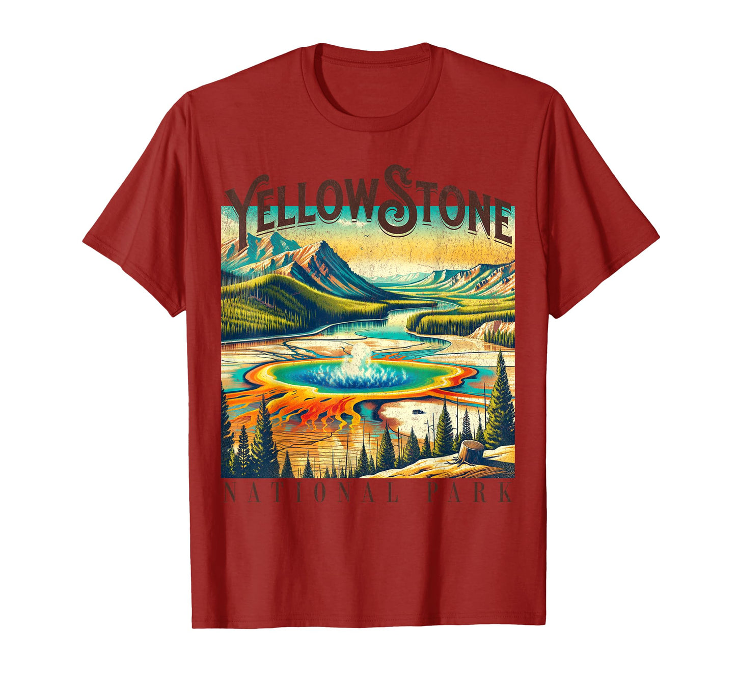 Yellowstone Grand Prismatic Spring Geothermal Vintage T-Shirt