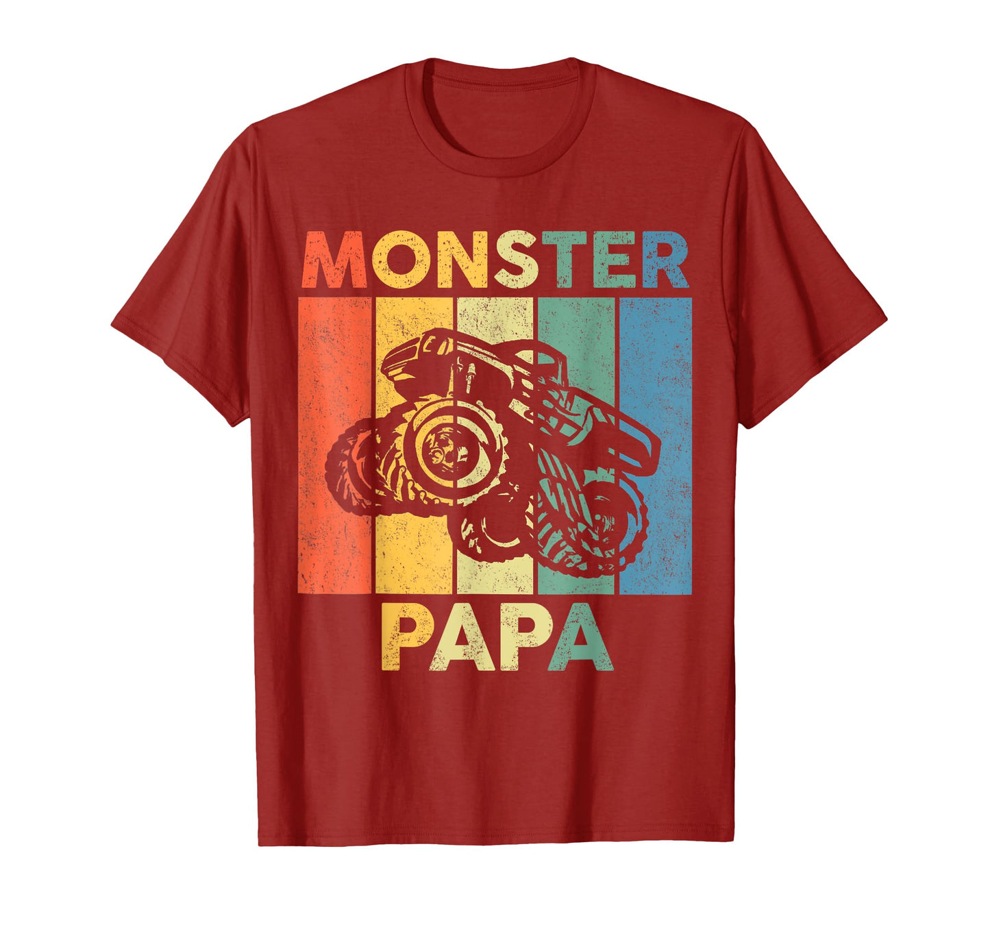 Monster Truck Retro Sunset Matching Family Store Papa Monster Truck Are My Jam Truck Lovers T-Shirt