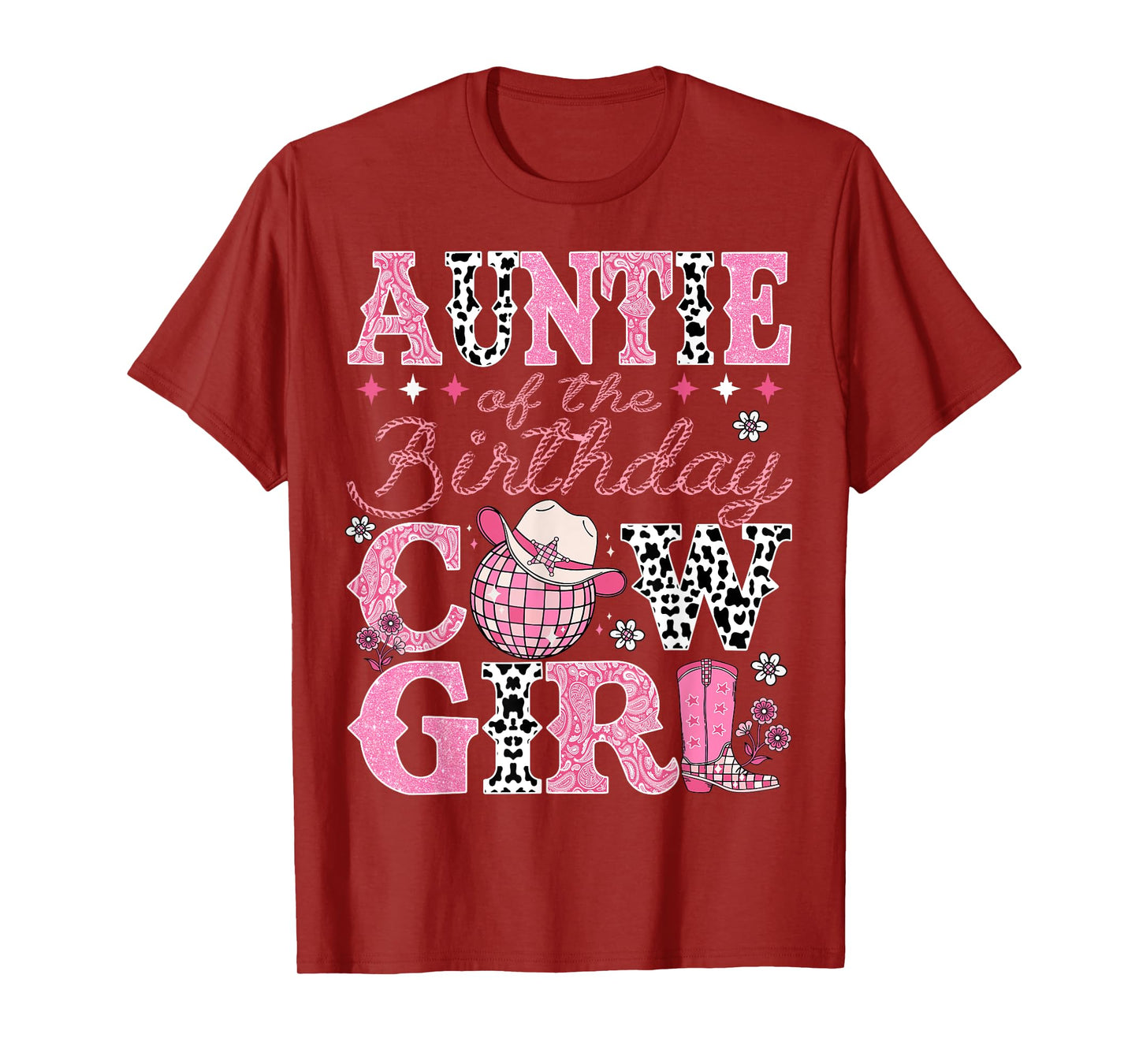 Auntie Of The Birthday CowGirl Rodeo Auntie Bday Party T-Shirt
