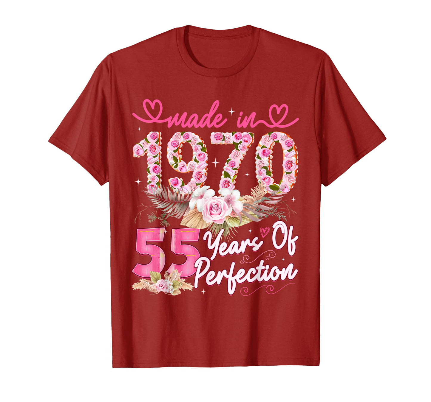 Made in 1970 55th Birthday 55 Year Old Floral Perfection T-Shirt