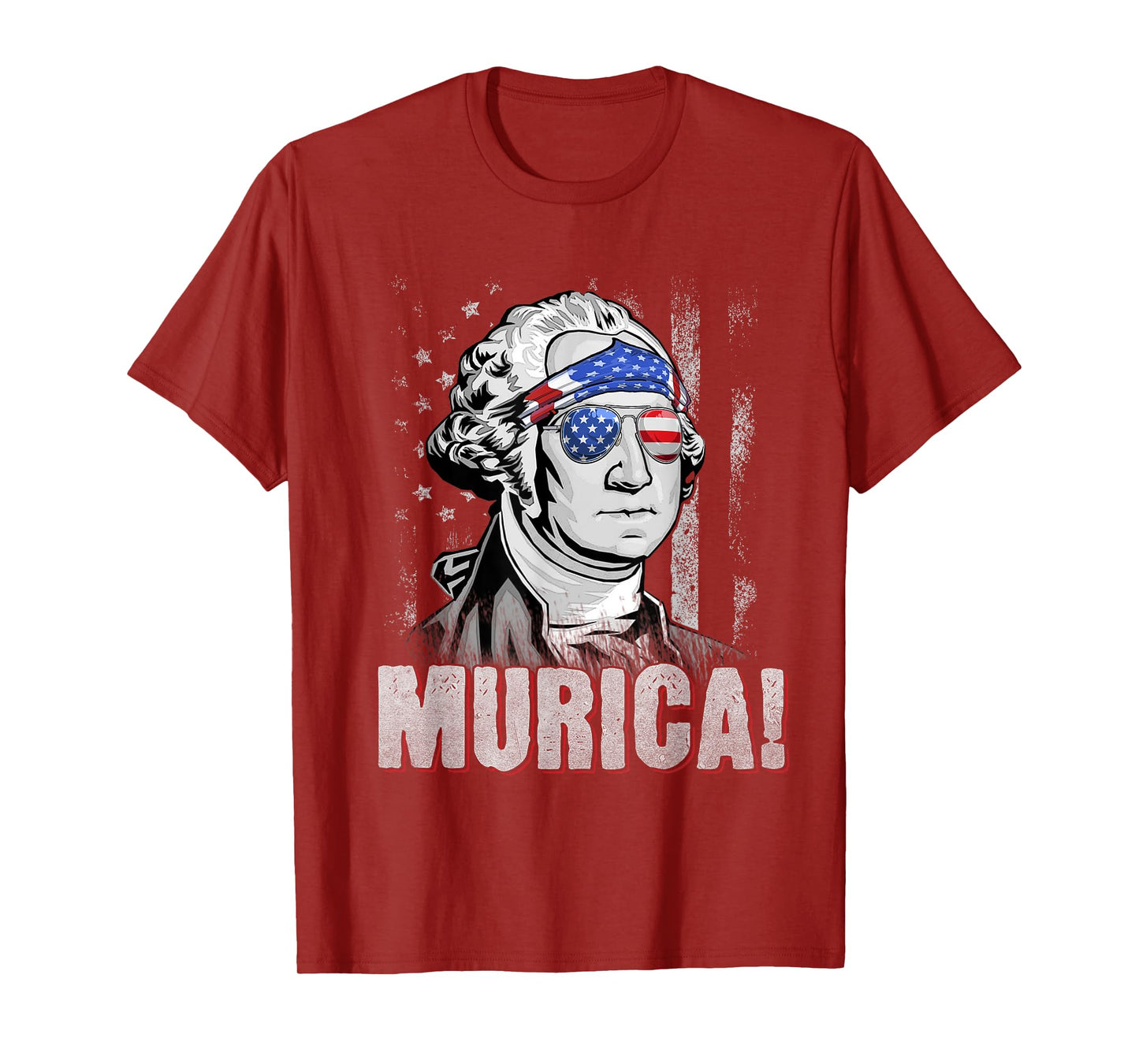 American Flag Murica Patriotic 4th of July George Washington T-Shirt for Women Kids Men